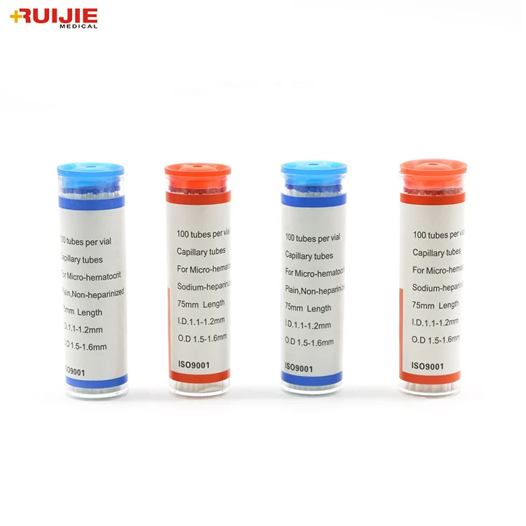 Red Glass Capillary Tube With Sodium Heparine