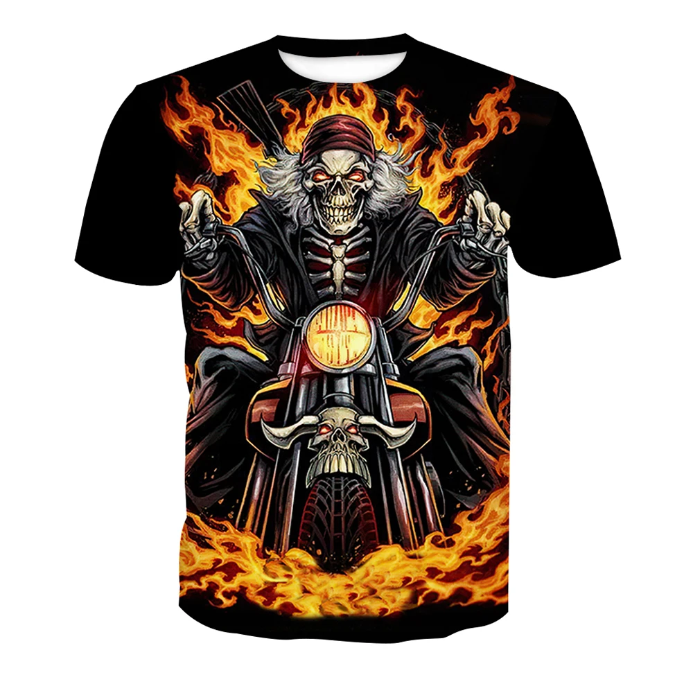 Yoycol Drop Shipping Custom Print Mens Skull Summer T Shirts Oversized T-shirt Designer T Shirt