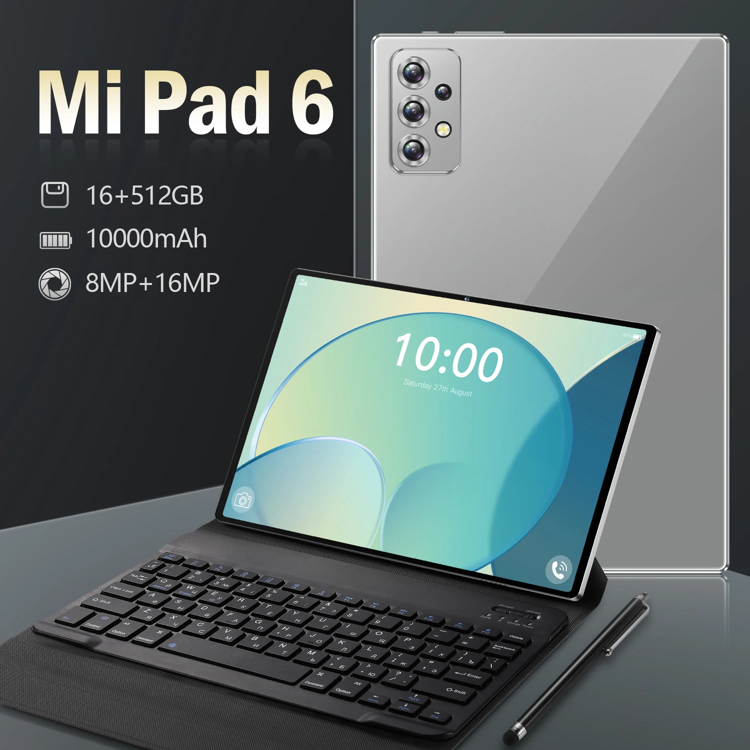 10.1 Inch Tablet With Keyboard Mouse Android 12.0 Dual Sim 4g Tablet PC