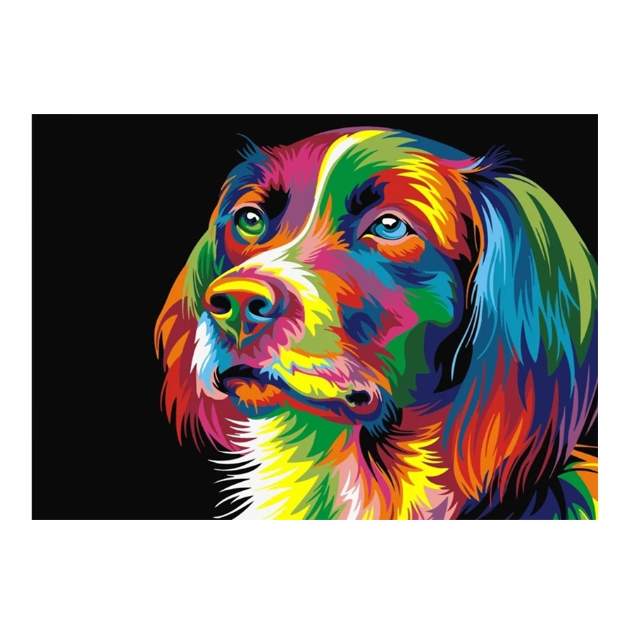 
Manufacturers selling hand-painted 40*50CM Colorful Dog DIY oil painting by numbers 