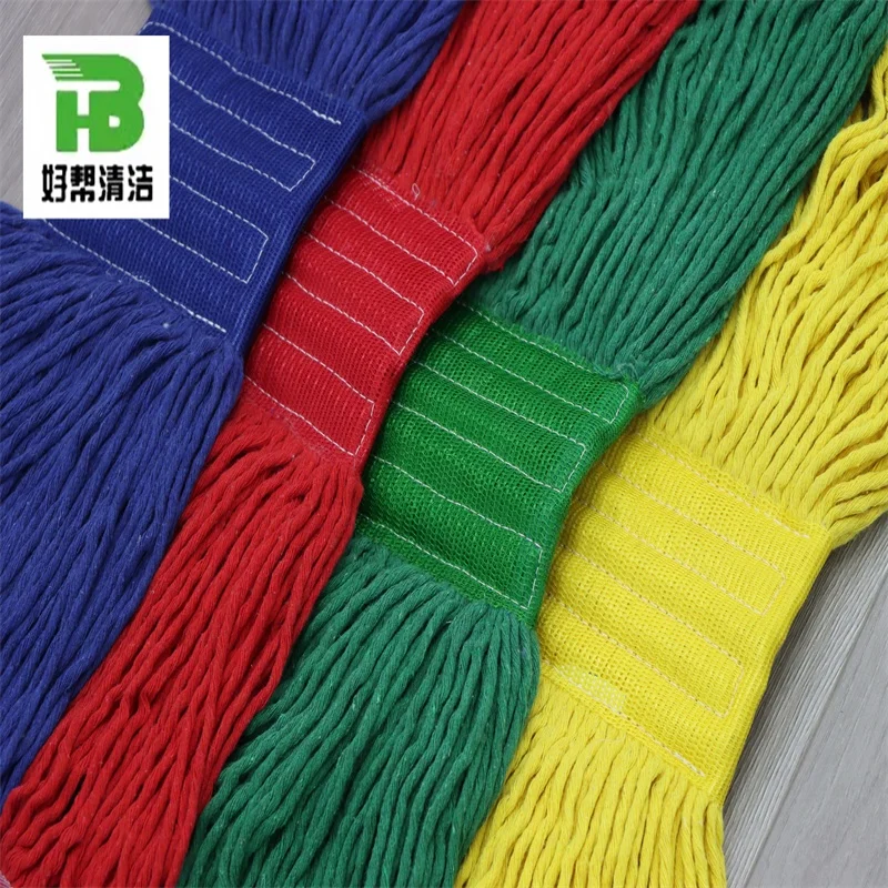 Xingtai varieties of colorful industrial cotton wet mop replacement head