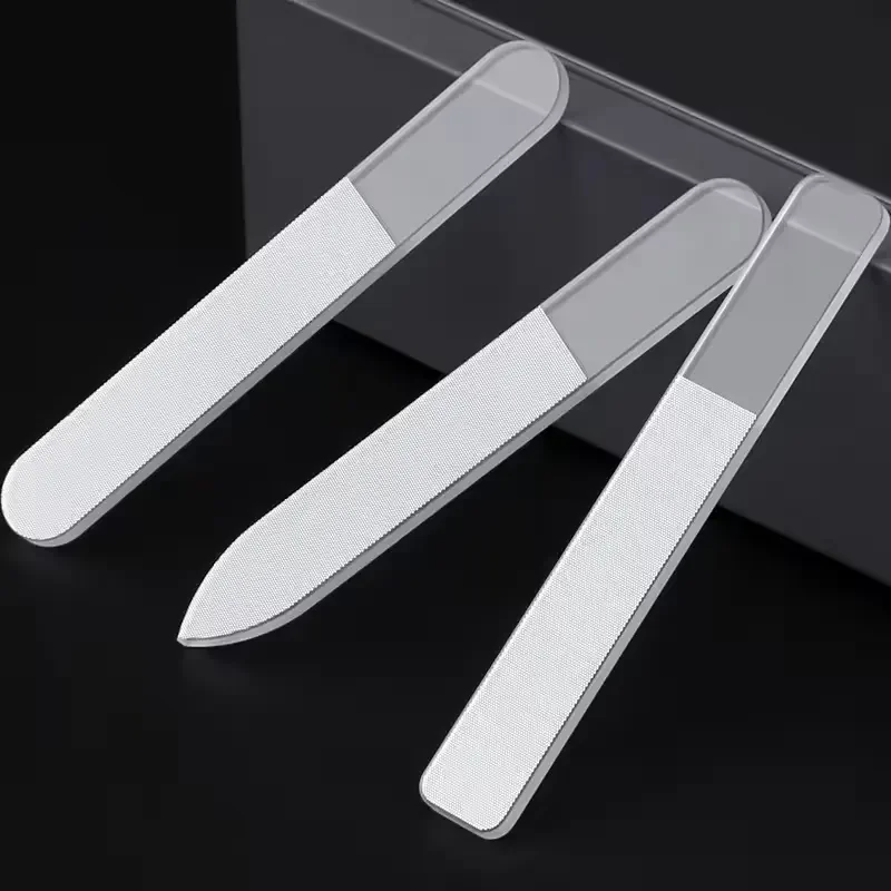 Стеклянная пилка для ногтей с индивидуальным печатным логотипом моющаяся потрясающая блестящая оптовая продажа нано-стеклянная