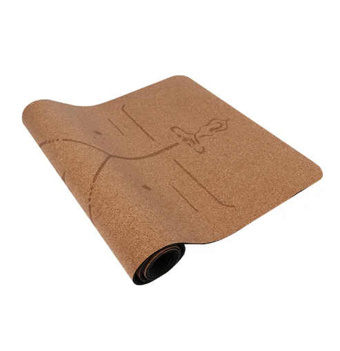 High quality  Organic yoga mat fitness Eco friendly Cork Natural Rubber Yoga Mat Custom Print Yoga & pilates