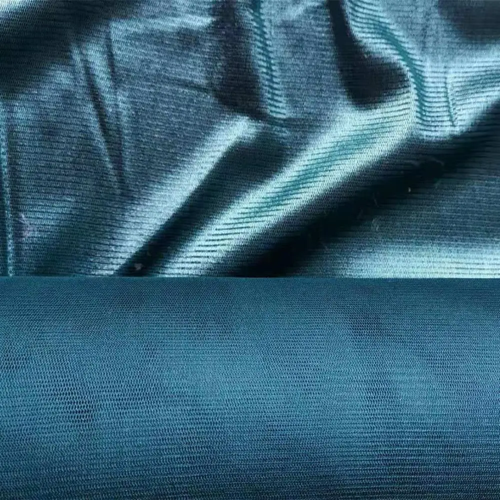 
foiled printing silk tulle fabric 