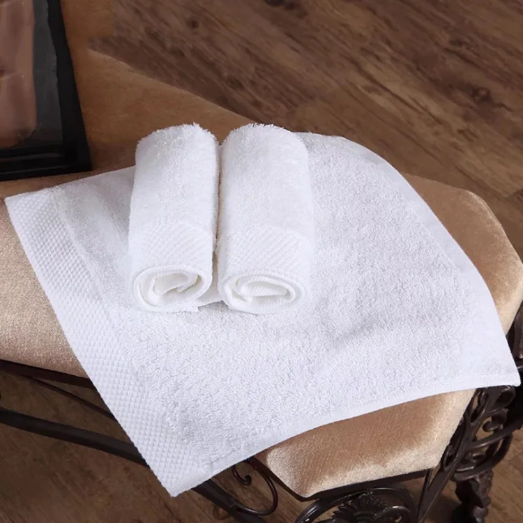 Eco-Friendly Luxury Towel Set 100% Cotton Custom Logo White Face Cloth Hand Towel