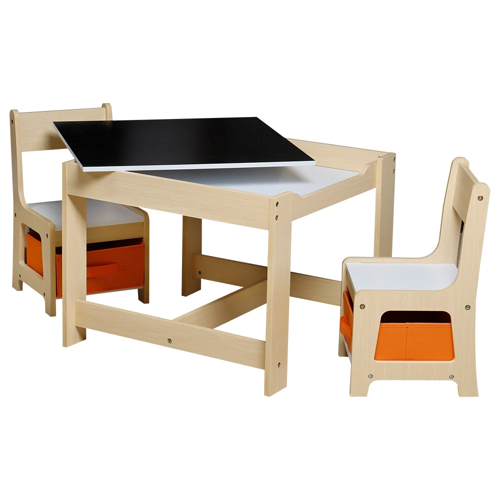 
Factory wholesale wooden children kids playing table with chair 