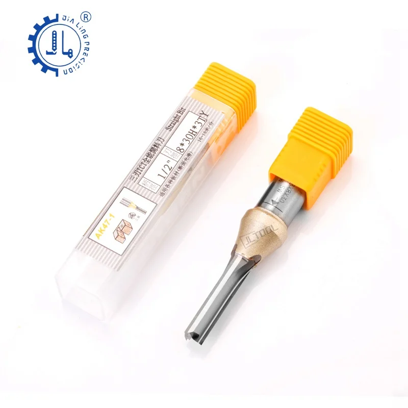 CNC TCT Straight End Mill 1/2 Shank 3 Straight Flutes Cutting Router Bit TCT Router Bit Tungsten Carbide Arden TCT Bit