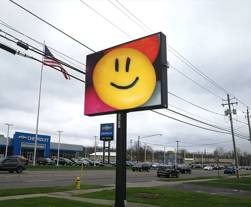 Programmable LED Road Sign LED Advertising Screen Modular Board P6.67 Pole LED Display 6.6mm Iron Outdoor Video Wall 6mm IP65