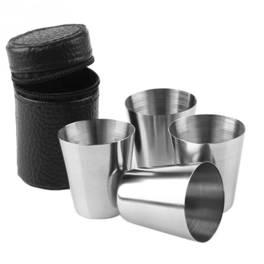 Christmas Wholesale Polished 1oz Mini Stainless Steel Shot Glass Cup Wine Drinking Glasses Home Kitchen Bar Tool