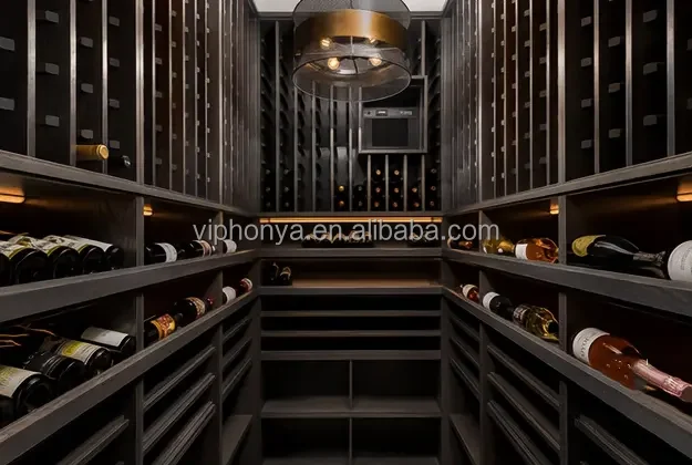 Garden Style DesignWine cellar construction with Glass Display Cabinet and Wine cellar humidity controlfor and Collection