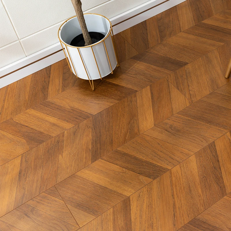 Factory Directly Wholesale Modern Chevron Design AC4 Grade 8mm Indoor Laminate Flooring Smooth Click Installation Hotels AC5