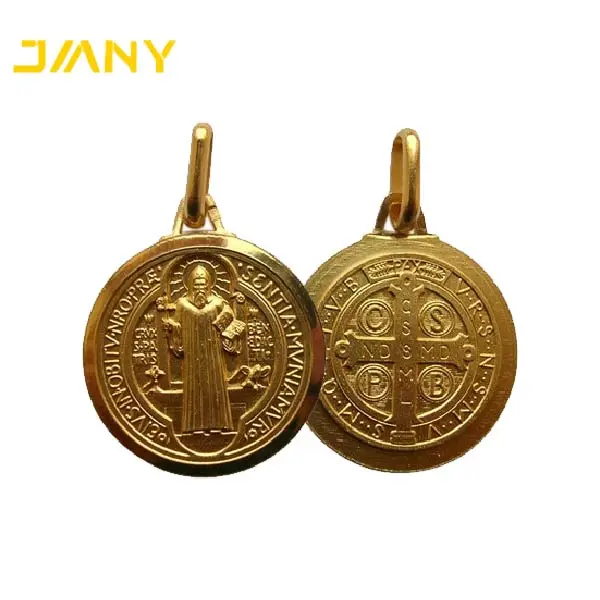 Benedict Medal St Benedictine Antique Crucifix Necklace Saint Color Medals Wholesale Colorful Stainless Steel