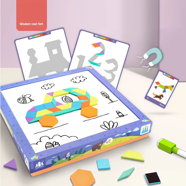 Развивающий конструктор для раннего обучения для мальчиков и девочек, сборный Магнитный пазл, развивающие игрушки