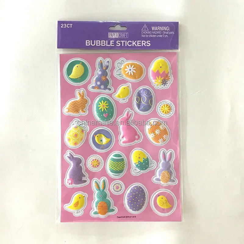 Cartoon Bubble Sticker 3D Easter Stickers