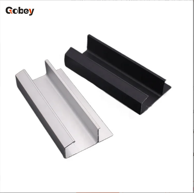LARGE STOCK 18MM CONCEALED G ALUMINUM ALLOY  HANDLE ANODIZED GOLD KITCHEN CABINET PULL HANDLE PROFILES