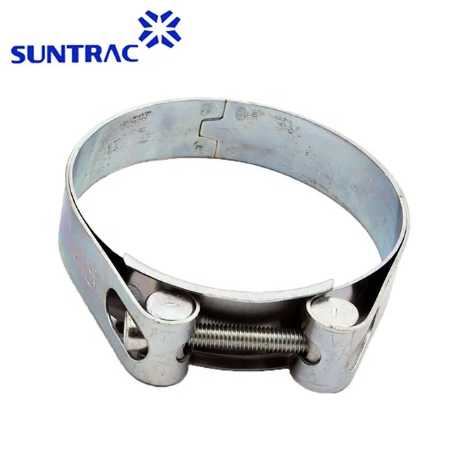 Single T-bolt double bands heavy duty with soild nut 304/316 stainless steel super pipe clamp/hose clamp
