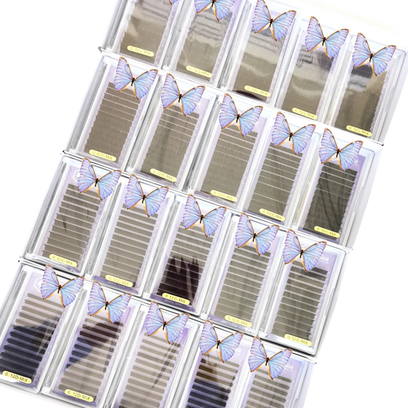 Wholesale individual eyelash extensions multiple length eyelash extension eyelash extension mix cc curl tray