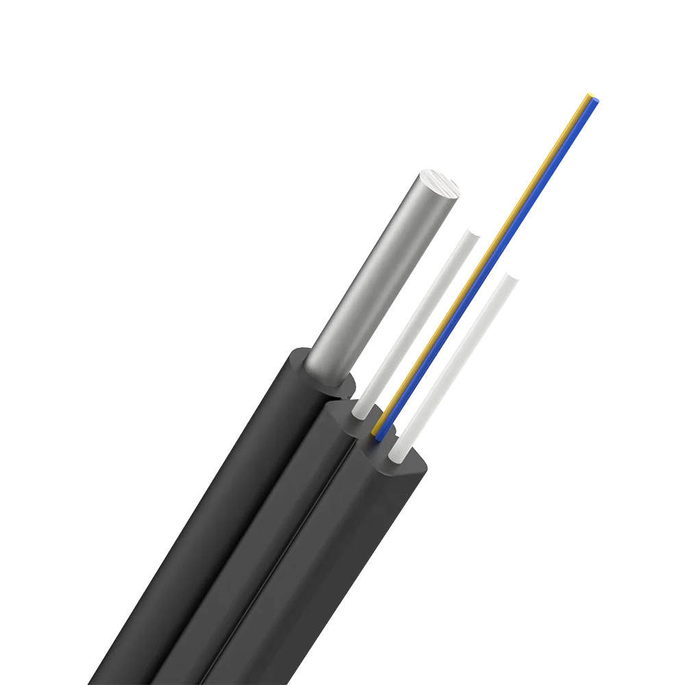 Self-Supporting FTTH Drop Cable 1 Core to 4 Cores Indoor Outdoor Overhead Optical Fiber Cable