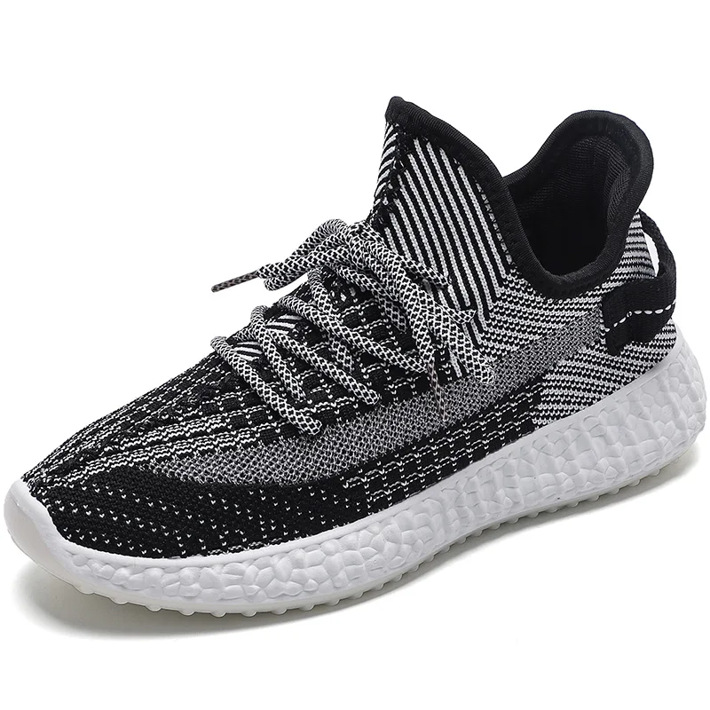 
Jinjiang Cheaper Stock shoes OEM custom sport shoes lace-up knit upper Women Yeezy shoes 