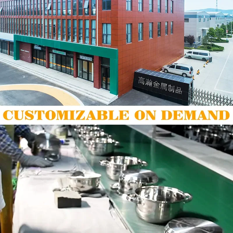 Kitchenware Household Customized Metal Cookware Sets 3ply Stainless Steel Cheap Non Stick Cooking Pots Non-stick