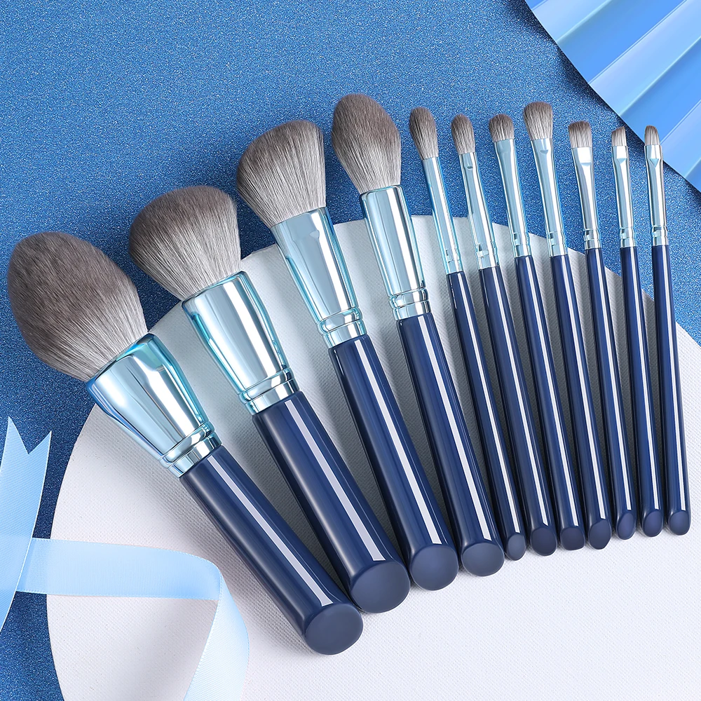 BANFI 11 шт короткие ручки голубые глаза коричневые кисти brochas de maquillaje веганские пользовательские лого частная этикетка для