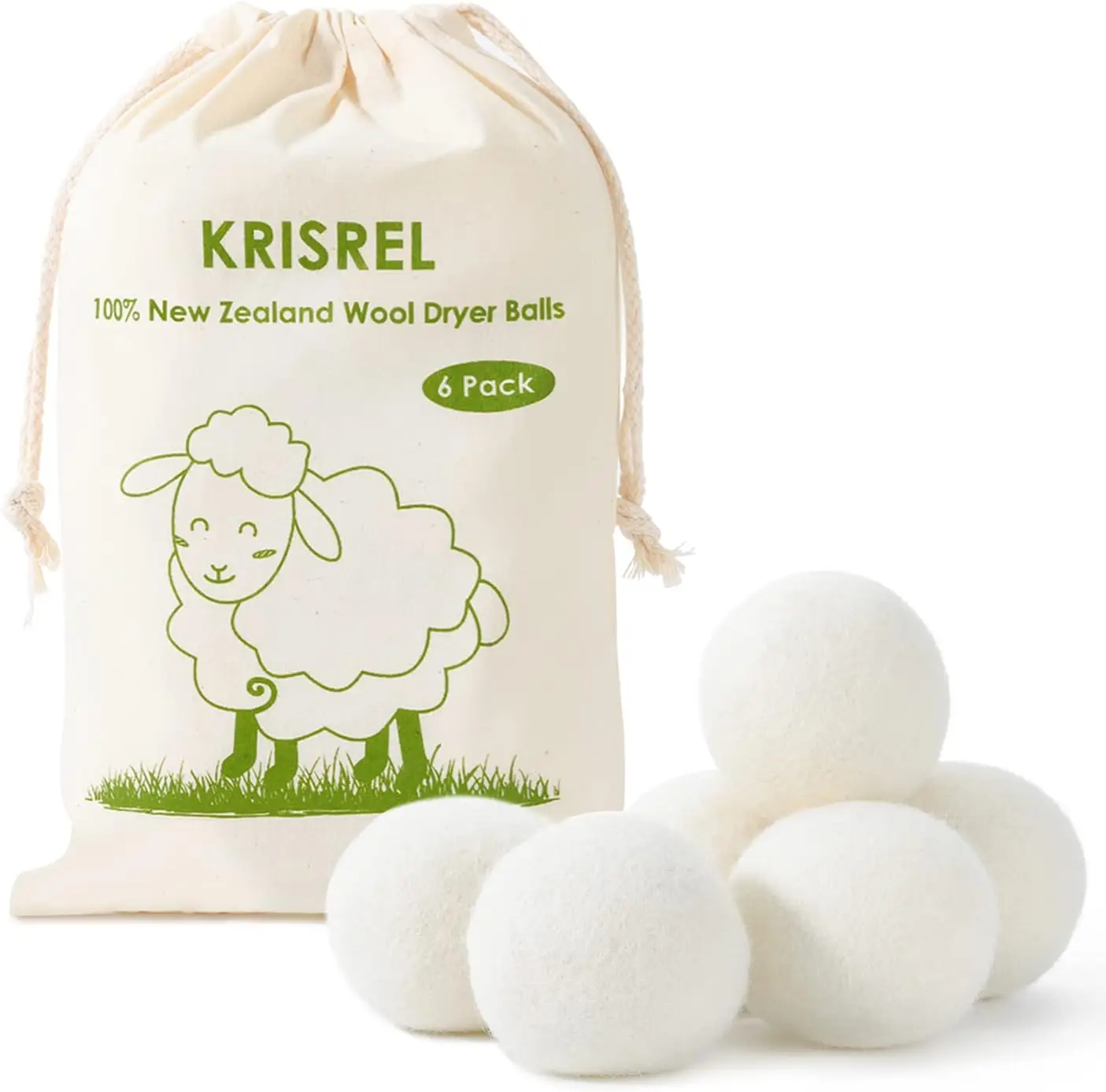 2024 New Trending USA private label Organic 100% Natural Wool Dryer Balls for Laundry Washing Machine