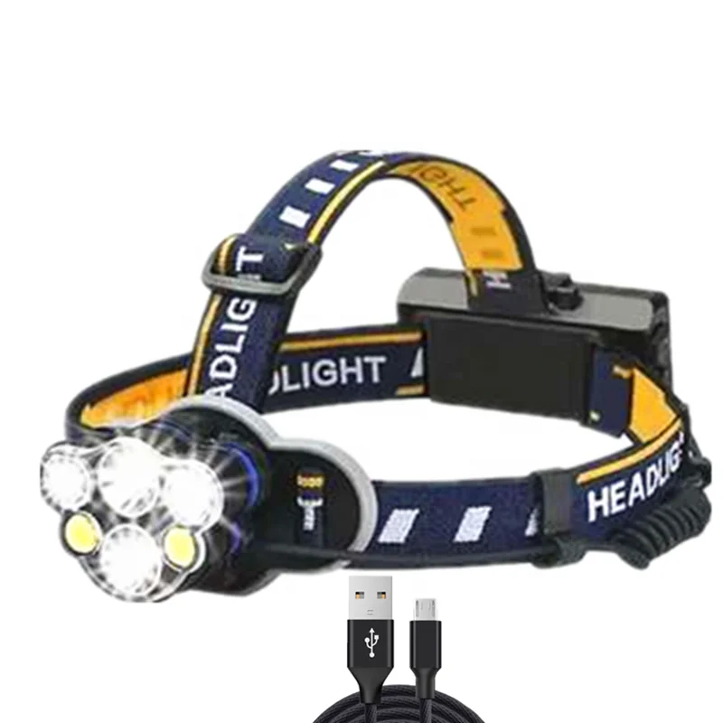 Factory Price Most Powerful 6Led 3300 Lumen Head lamp High Power Waterproof Headtorch Led Rechargeable Headlamps