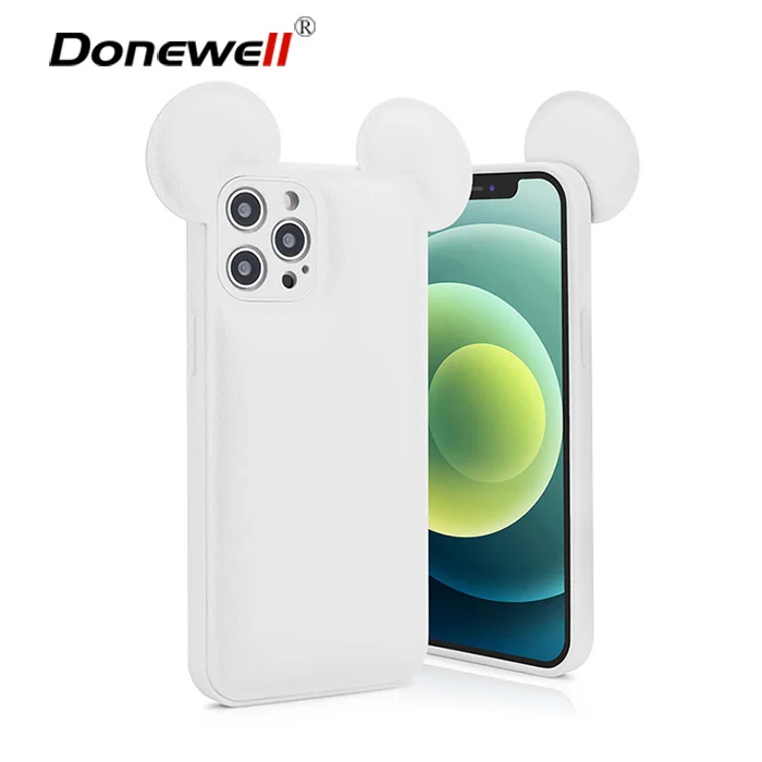 Single color cute shockproof mobile phone bags for iphone 13/ 13 pro/ 13 mini cute 3D mouse ear cell phone case