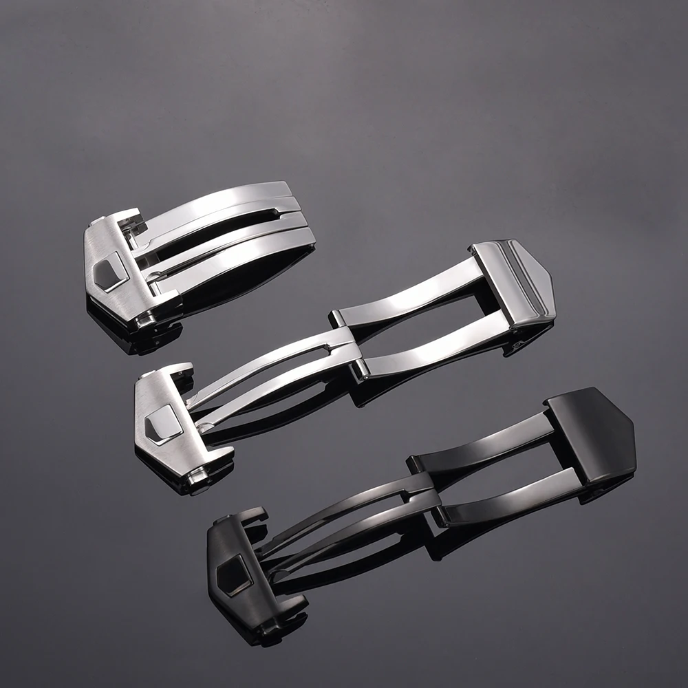 Stainless Steel Deployment Clasp 18 20mm Butterfly Folding Buckle Watch Strap Accessories Replacement For Leather Strap