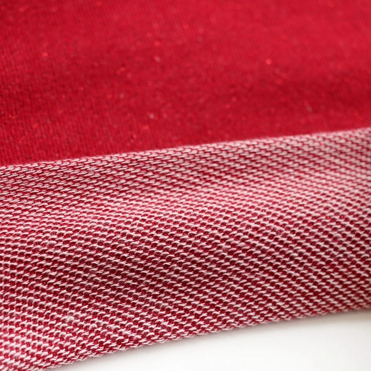 
French Terry fabric Polyester Spandex oliver knitted melange black finishing knitting fabric for garment sweatshirts 