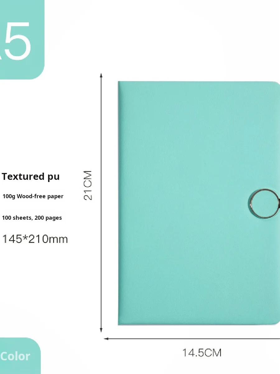 A5 Notebook Wholesale Soft Leather Office Diary with Circular Magnetic Buckle Thickened PU Cover for Gifts