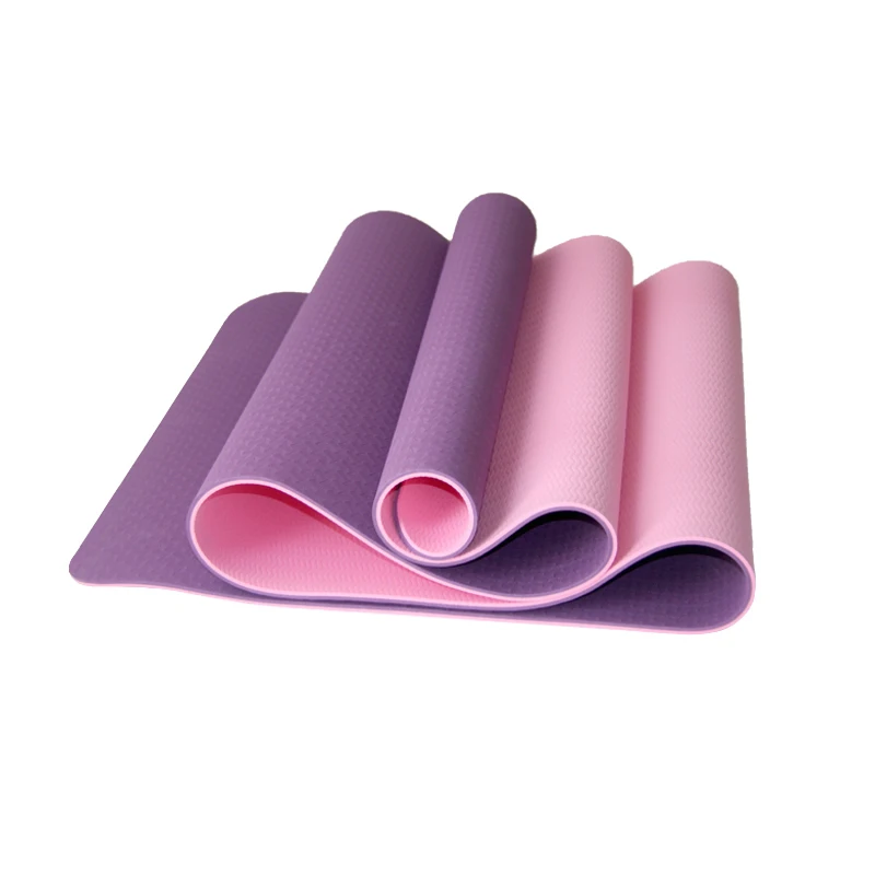 Two Colors Tpe Yoga Mat Eco Friendly Fitness Exercise Tpe Yoga Mat Pilates Meditation Cushion