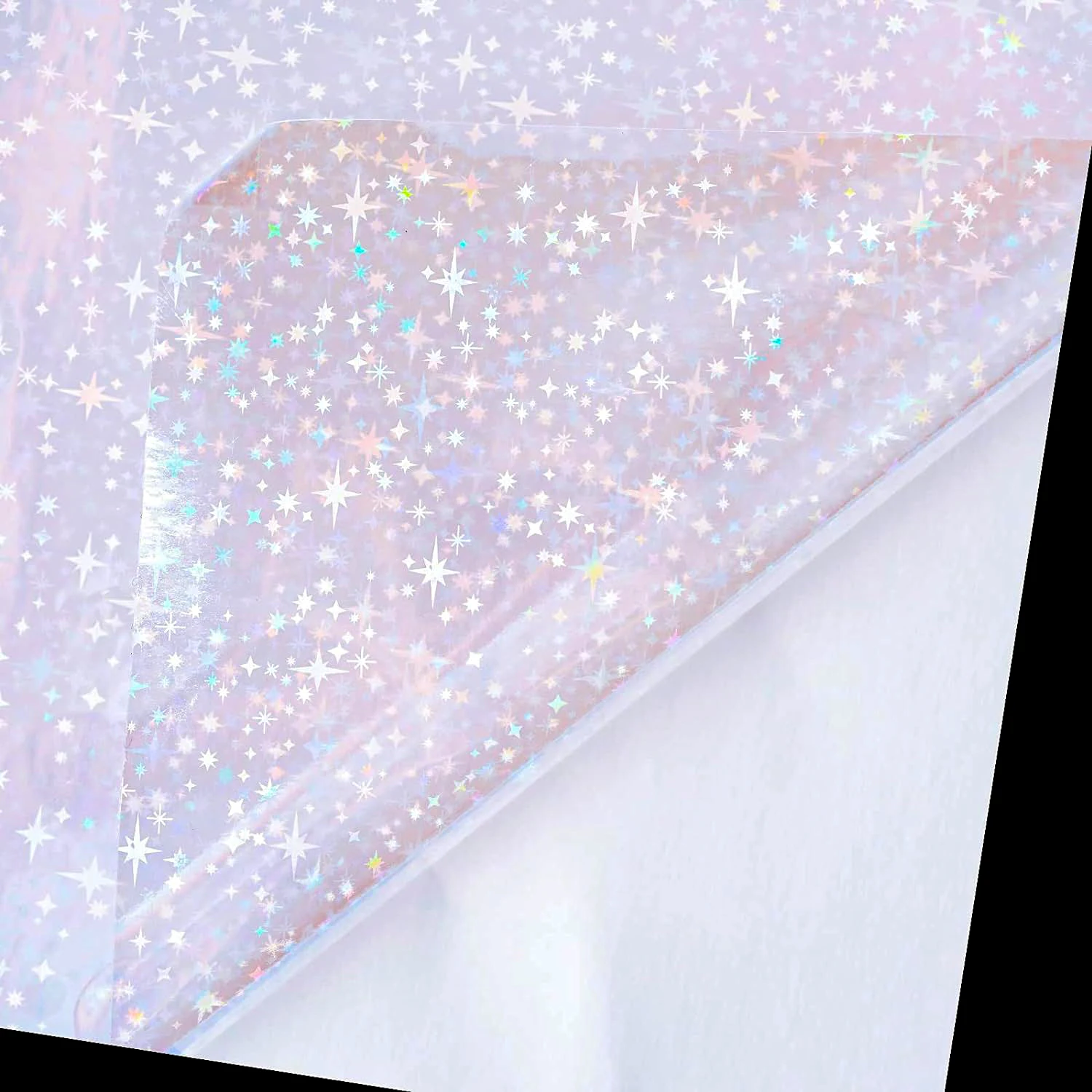 Custom Design Clear Self Adhesive PET Transparent Holographic Rainbow Film For Lamination 3d Glossy Laminating Film