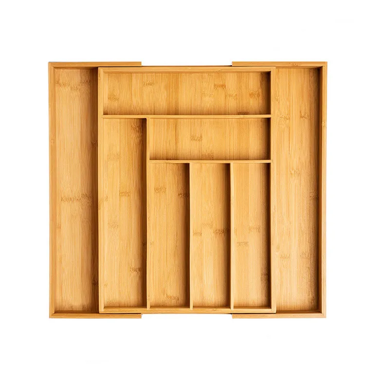 Multi-functional Bamboo Pastoral Kitchen Knife Box Kitchen Drawer Organizer Silverware Drawer Organizer