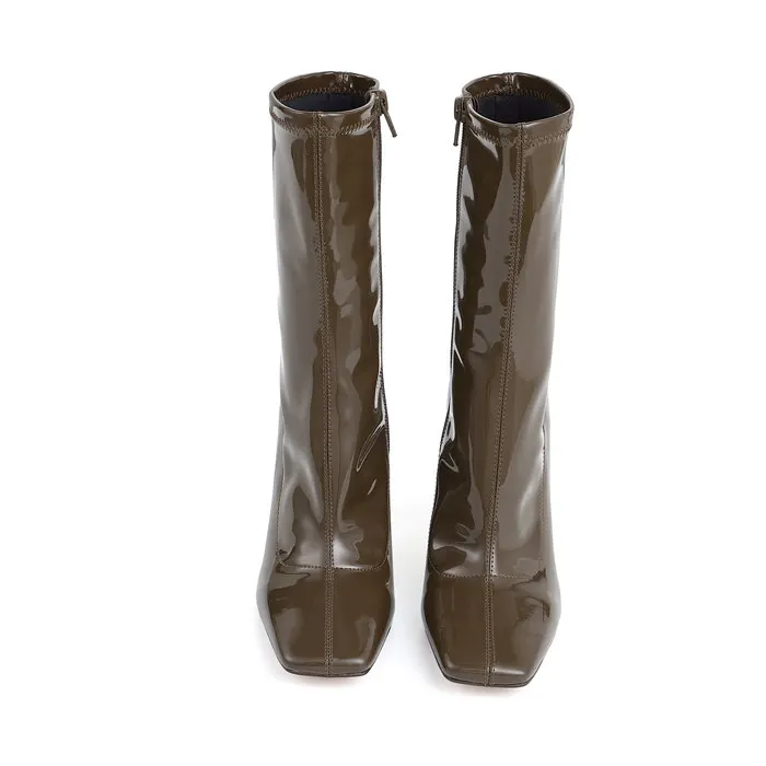Women Ankle Boots Waterproof Ankle Boots High Heels Elegance Square Toe Wintertime and Autumn ankle boots for women and laddies