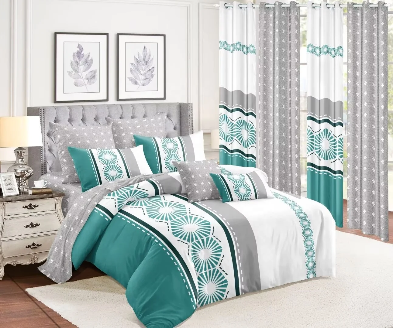 Manufacture Wholesale High Class All Season 10PCS Printed Quilt Bedspread Set