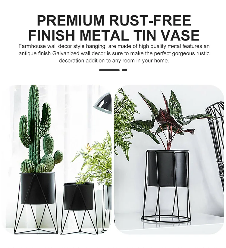 Modern Plant Stand Decorative Iron Metal Flower Rack Metal Floor Air Plant Stand Garden Pots & Planters