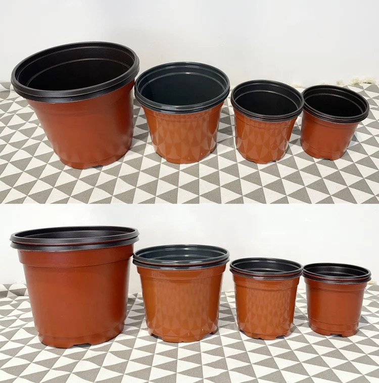 Cheap Double Color Black Terracotta White Garden Plant Flower Pot Polythene PP Nutrition Plastic Nursery Soft Pot