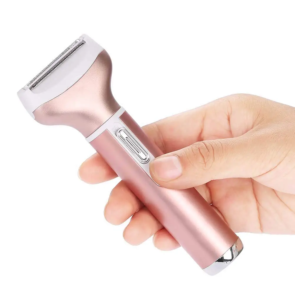 Portable 4 In 1 Lady Shaver Hair Removal Device Electric Nose Eyebrow Trimmer Washable Face Body Bikini Hair Scraper