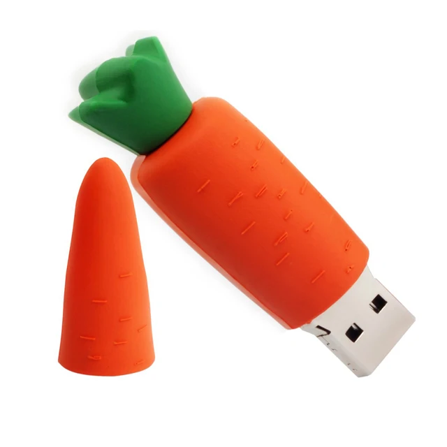 Wholesale Bulk PVC Carrot Design USB Memory Stick / Customized Soft Rubber Food Carrot USB Flash Drive