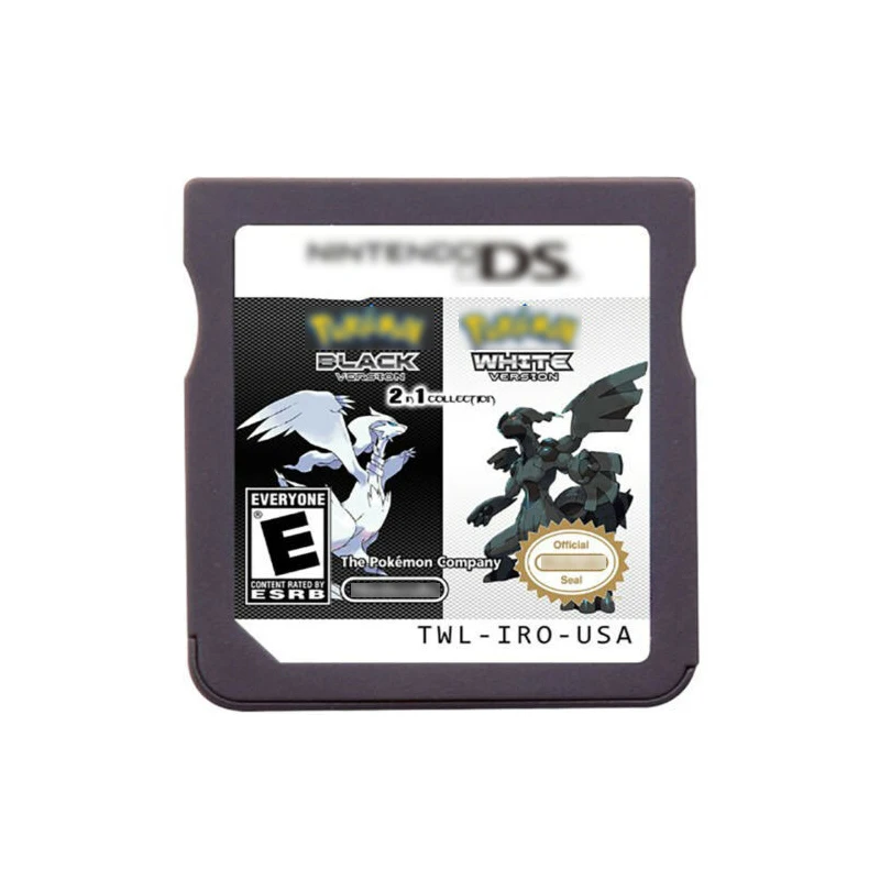 Черно-белый черный 2 Белый в 1 картридж для игровых карт Pokemon NDS 2DS