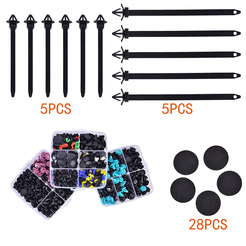 723 шт. автомобиль Push фиксатор зажимы для галстуков и авто крепежа ассортимент самых популярных размеров нейлон бамперное крыло заклепки бампер комплект