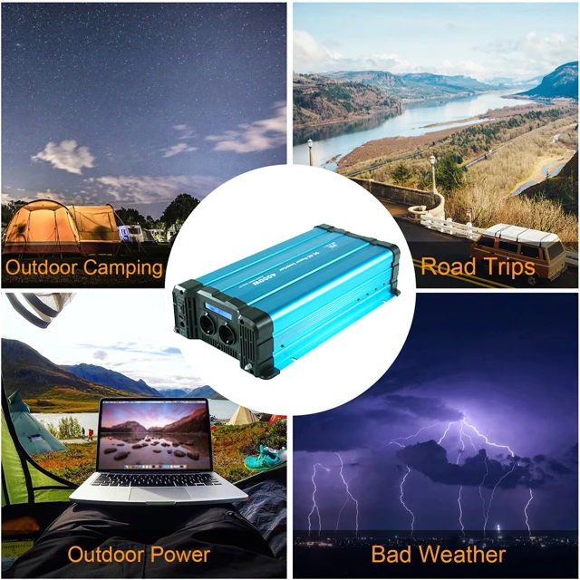 Inversor de 4000W Convierte Voltaje de 12V a 220V en Onda Sinusoidal Pura