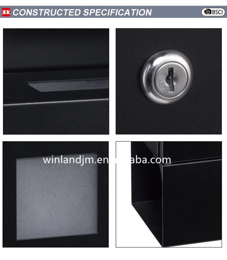 Winland Wholesale Letter Box Outdoor Post Box Wall Mount Mailbox Cabinet Modern Design with newspaper holder mailboxes