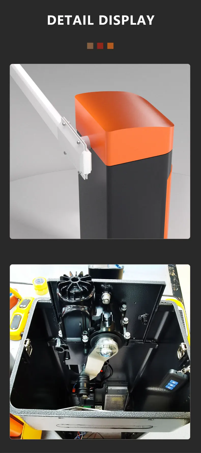 TP 24V DC brushless motor Car parking gate road traffic straight arm boom barrier toll station road barrier