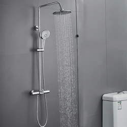 Bathroom Smart Thermostat Brass Body Shower Shower Set 304 Stainless Steel Wall Mounted Bathtub Shower Faucet Set