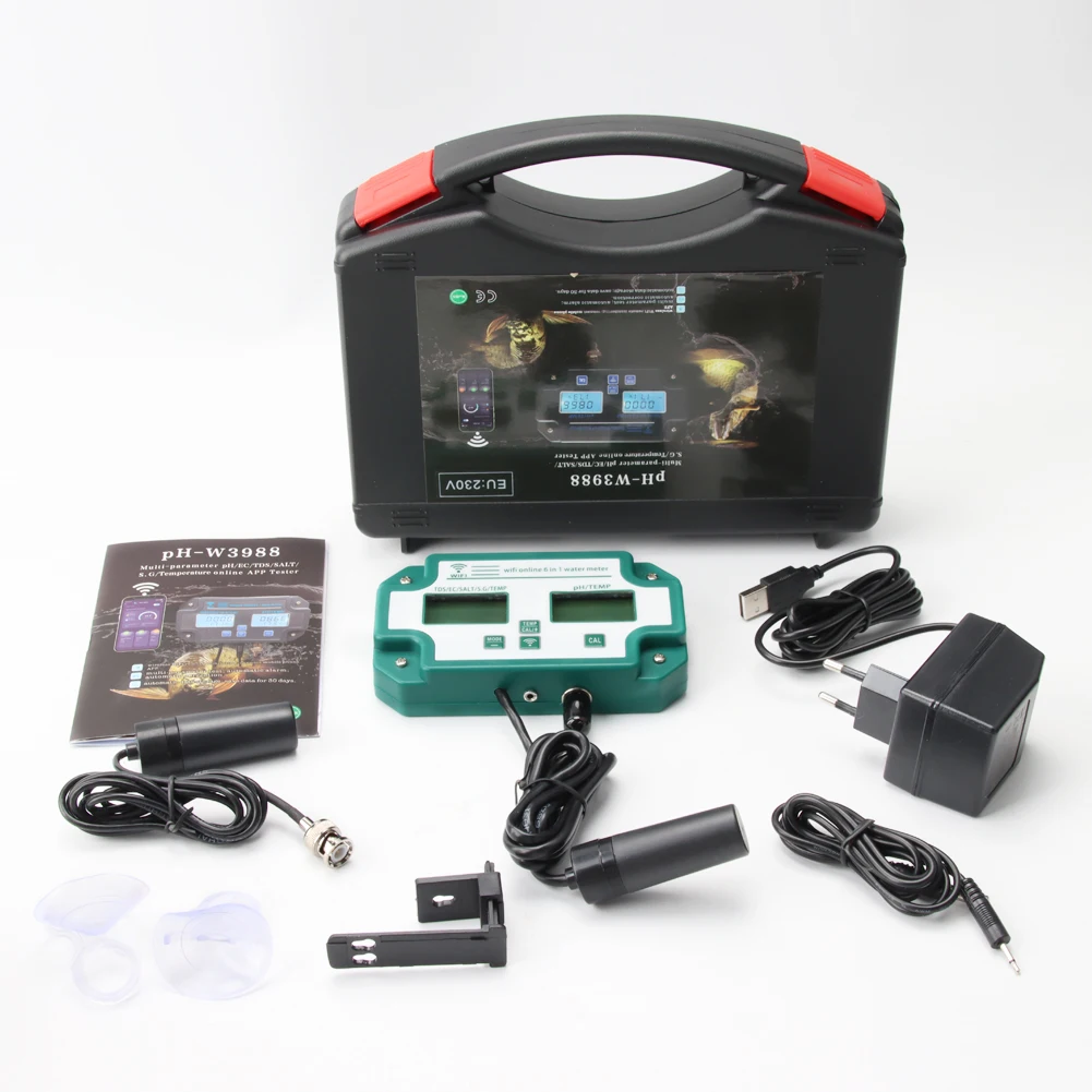 High Quality Smart Tuya  wifi online TDS/EC/PH/Salinity /G.S/Temperature  water quality tester  PH meter