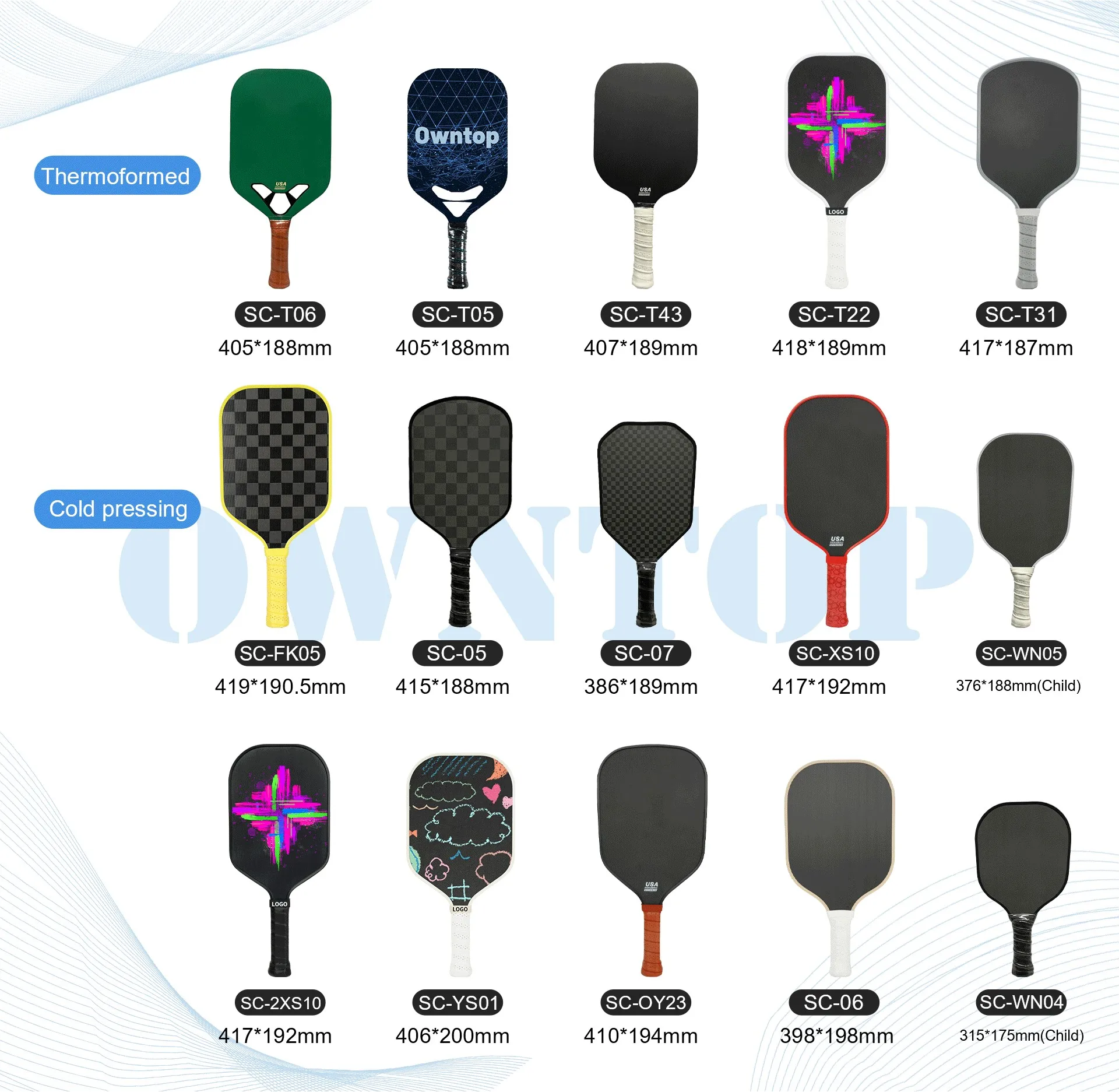 Owntop Custom Logo USA Approved White Handle and Edge Tape Pink Surface Pickleball Paddle Dropshipping