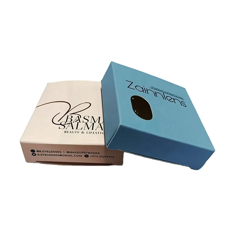 Fashion contact lens Matte blue Whole sale contact lenses packaging box with window