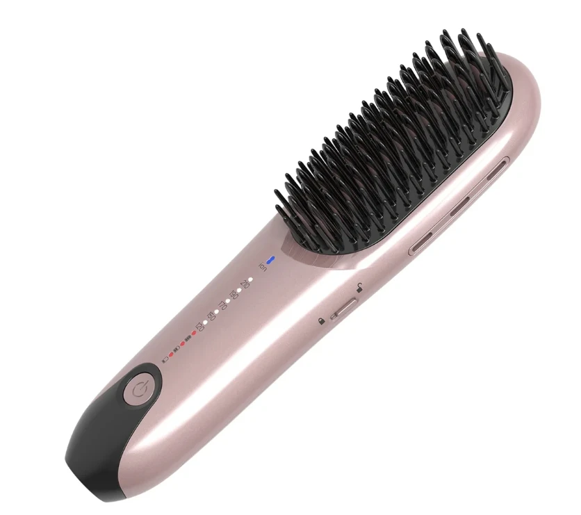 Type-c cordless ionic portable rechargeable usb flat iron electric wireless mini beard hair straightener brush comb